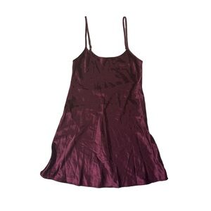 Alexander Del Rossa Purple-Toned Satin Minimalist Core Slip Dress Size Medium